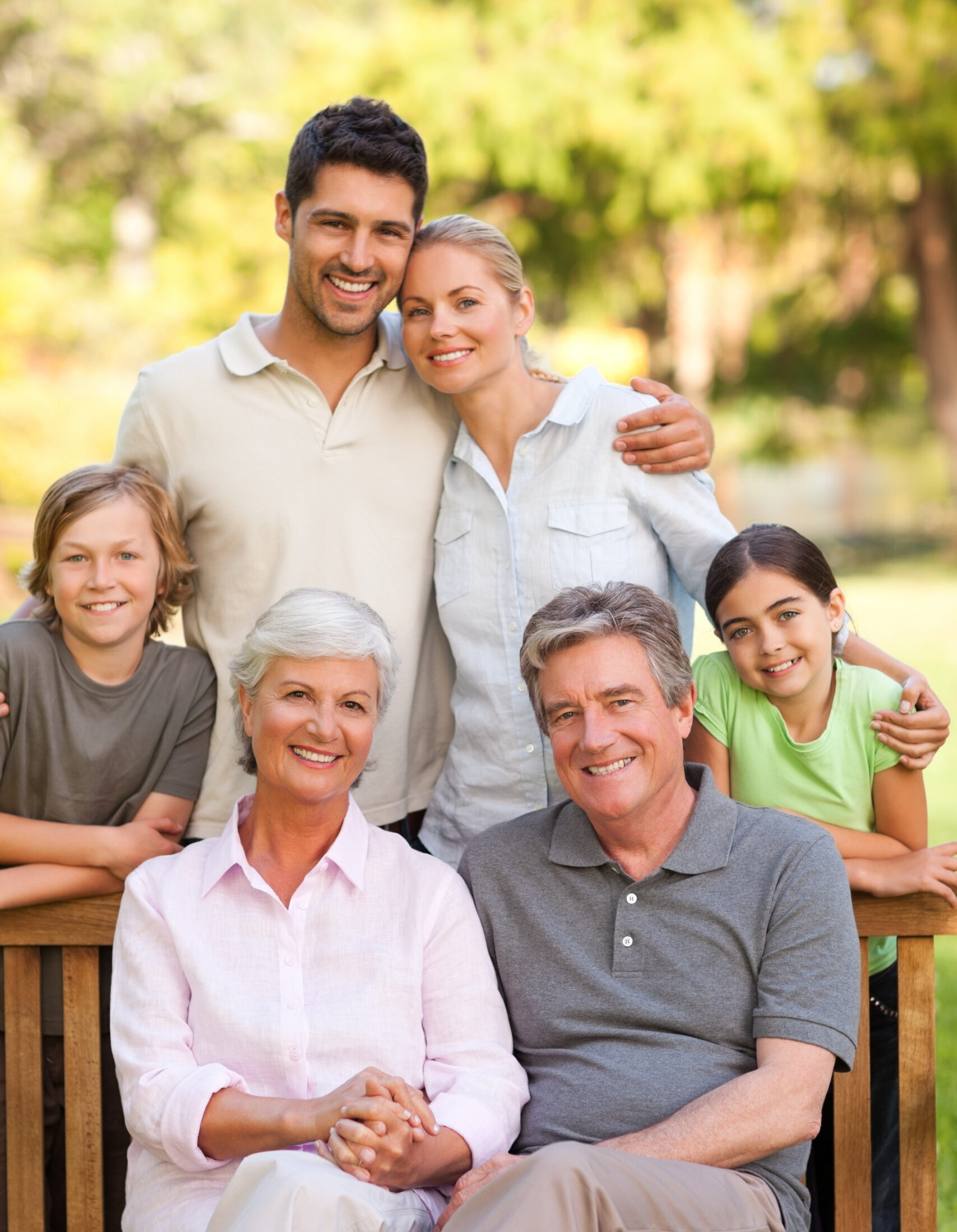 Family together in a park